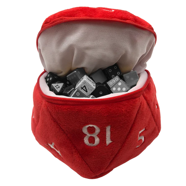 D20 Plush Dice Bag - Red